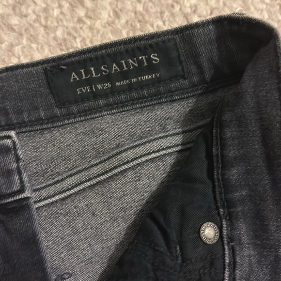 All Saints “Eve” denim grey skinny jeans with stretch 26 - Picture 4 of 9